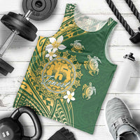 Cook Islands 15 Finest Men Tank Top Plumeria Polynesian Turtle LT05 - Polynesian Pride