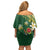 Cook Islands 15 Finest Off Shoulder Short Dress Plumeria Polynesian Turtle