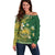 Cook Islands 15 Finest Off Shoulder Sweater Plumeria Polynesian Turtle