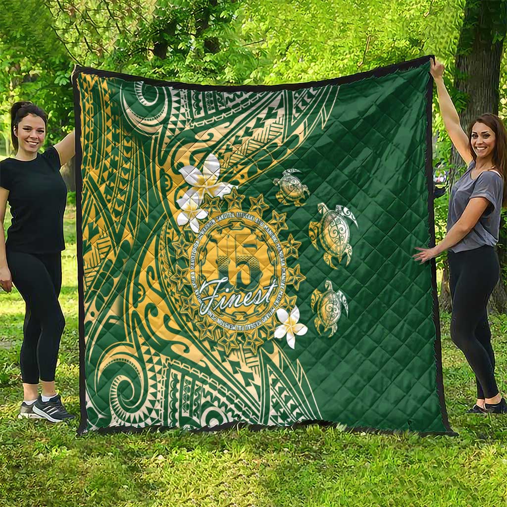 Cook Islands 15 Finest Quilt Plumeria Polynesian Turtle