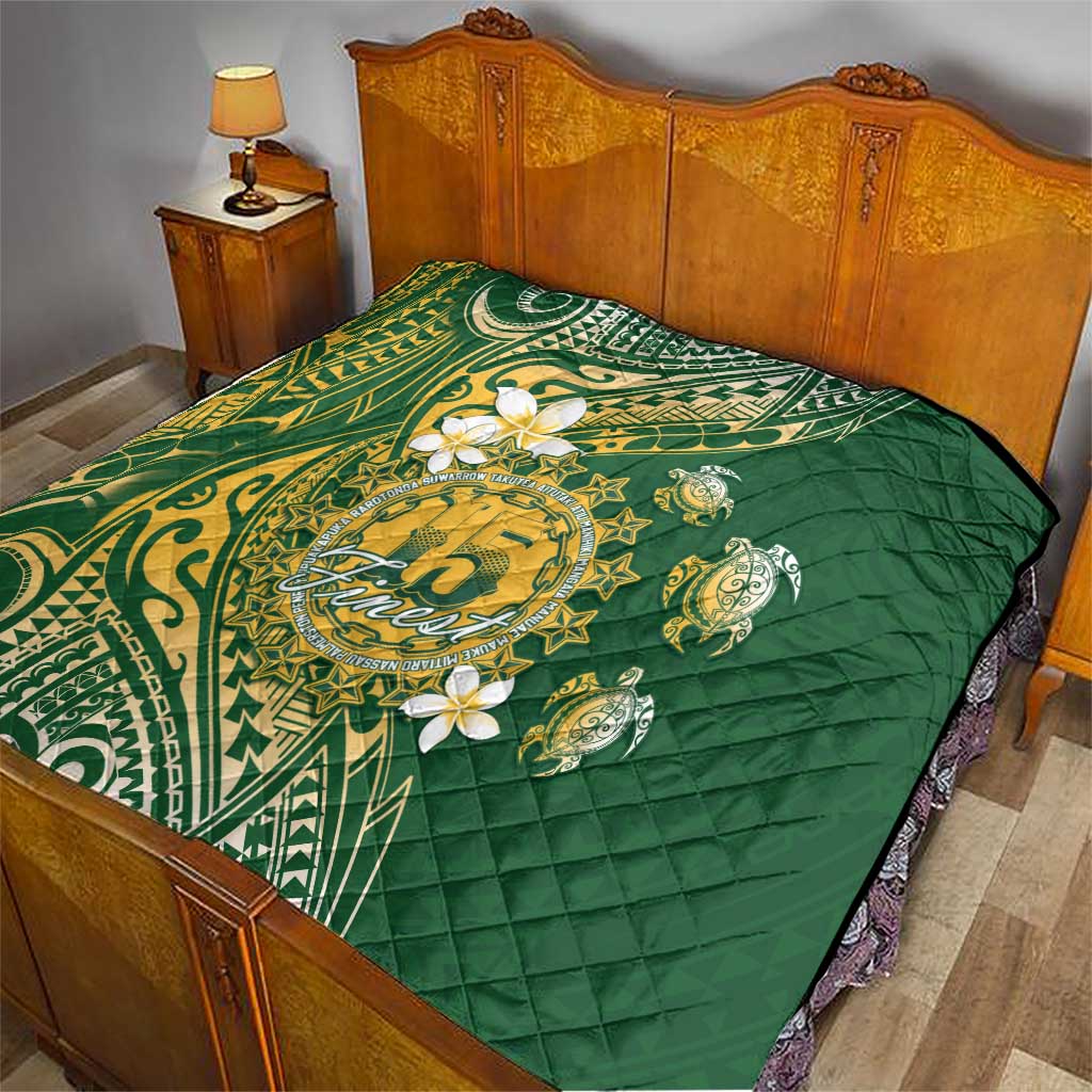 Cook Islands 15 Finest Quilt Plumeria Polynesian Turtle