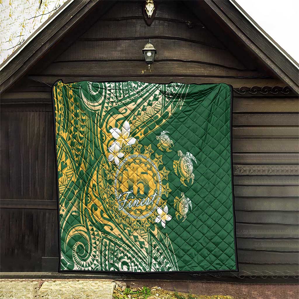 Cook Islands 15 Finest Quilt Plumeria Polynesian Turtle
