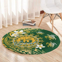 Cook Islands 15 Finest Round Carpet Plumeria Polynesian Turtle