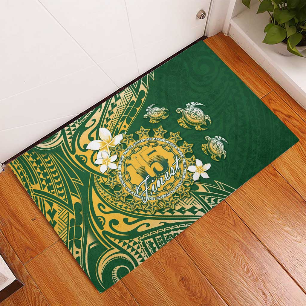 Cook Islands 15 Finest Rubber Doormat Plumeria Polynesian Turtle LT05 - Polynesian Pride