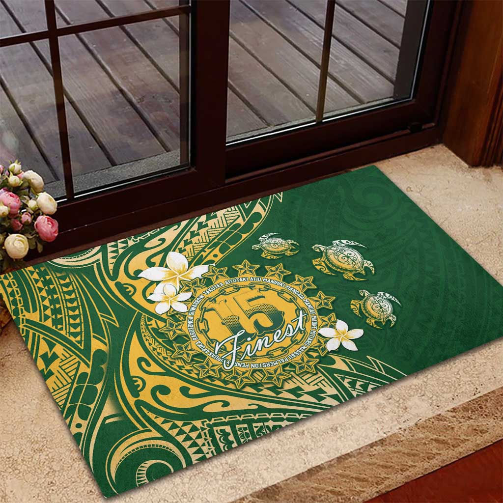 Cook Islands 15 Finest Rubber Doormat Plumeria Polynesian Turtle LT05 - Polynesian Pride