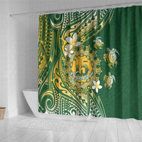 Cook Islands 15 Finest Shower Curtain Plumeria Polynesian Turtle
