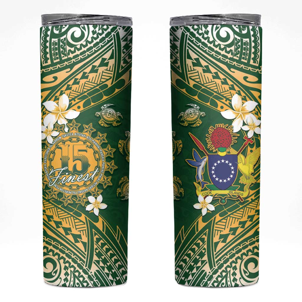Cook Islands 15 Finest Skinny Tumbler Plumeria Polynesian Turtle
