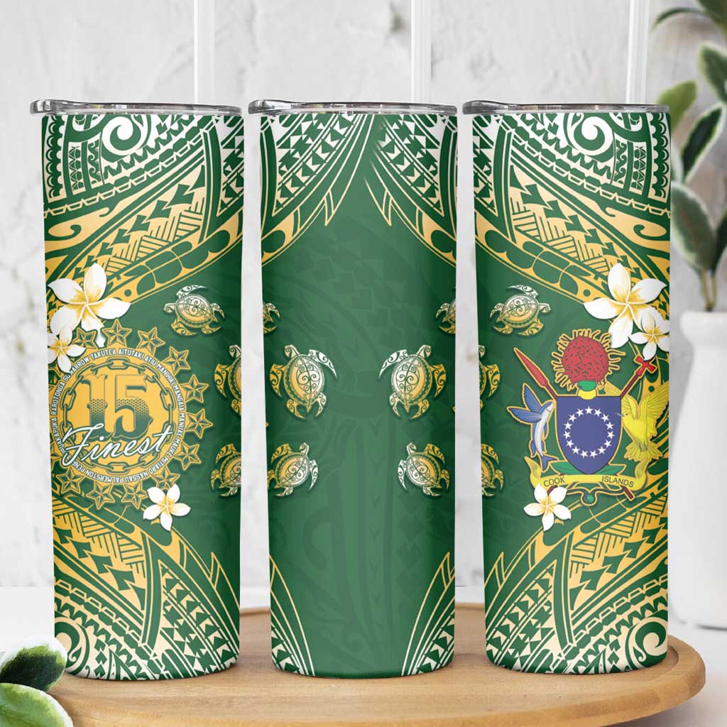 Cook Islands 15 Finest Skinny Tumbler Plumeria Polynesian Turtle