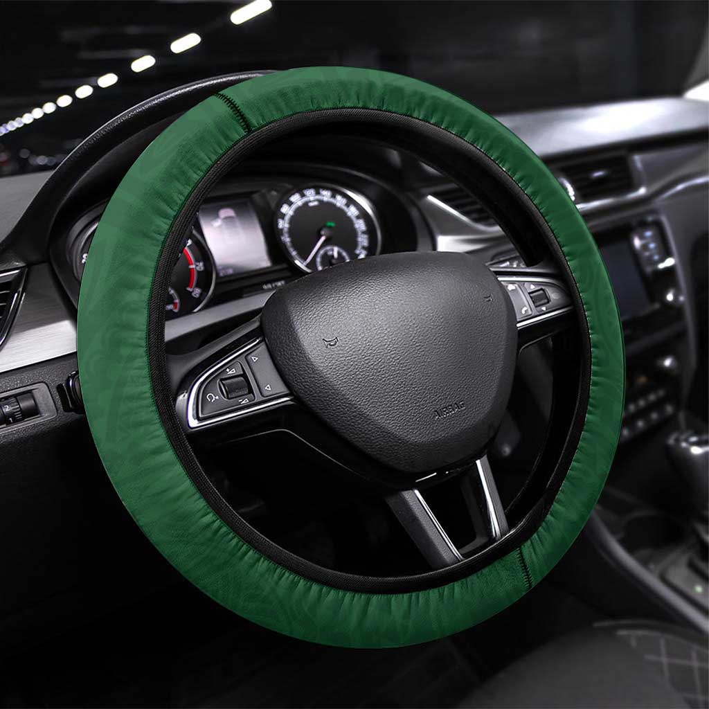 Cook Islands 15 Finest Steering Wheel Cover Plumeria Polynesian Turtle LT05 Universal Fit Green - Polynesian Pride