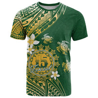 Cook Islands 15 Finest T Shirt Plumeria Polynesian Turtle LT05 Green - Polynesian Pride