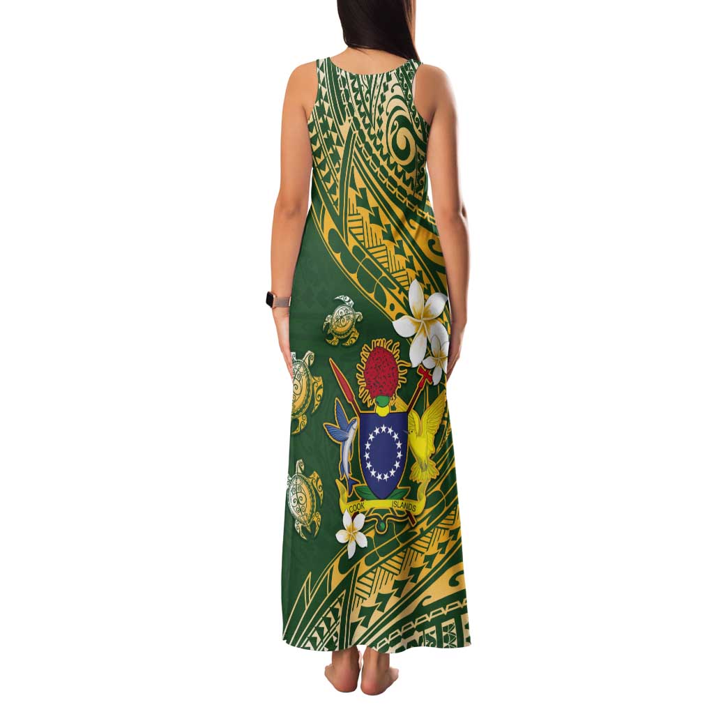 Cook Islands 15 Finest Tank Maxi Dress Plumeria Polynesian Turtle LT05 - Polynesian Pride