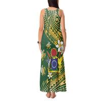 Cook Islands 15 Finest Tank Maxi Dress Plumeria Polynesian Turtle LT05 - Polynesian Pride