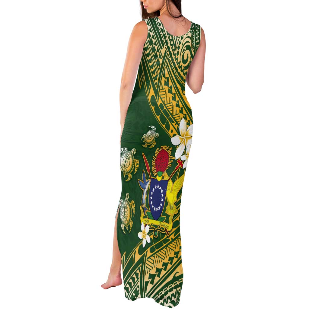 Cook Islands 15 Finest Tank Maxi Dress Plumeria Polynesian Turtle LT05 - Polynesian Pride