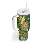 Cook Islands 15 Finest Tumbler With Handle Plumeria Polynesian Turtle LT05 - Polynesian Pride