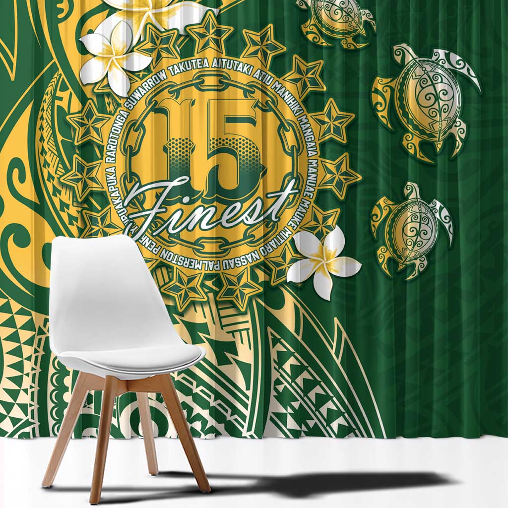 Cook Islands 15 Finest Window Curtain Plumeria Polynesian Turtle LT05 - Polynesian Pride