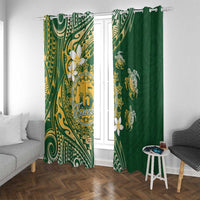 Cook Islands 15 Finest Window Curtain Plumeria Polynesian Turtle LT05 With Grommets Green - Polynesian Pride