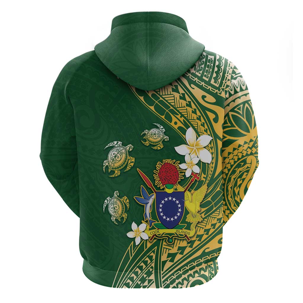 Cook Islands 15 Finest Zip Hoodie Plumeria Polynesian Turtle