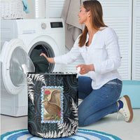 New Zealand Weka Laundry Basket Maori Hen Koru Pattern - Polynesian Pride