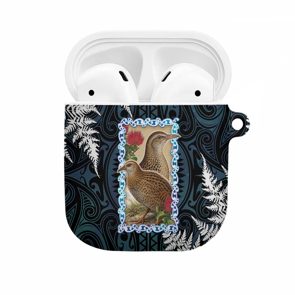 New Zealand Weka AirPods Case Maori Hen Koru Pattern LT05 Black - Polynesian Pride