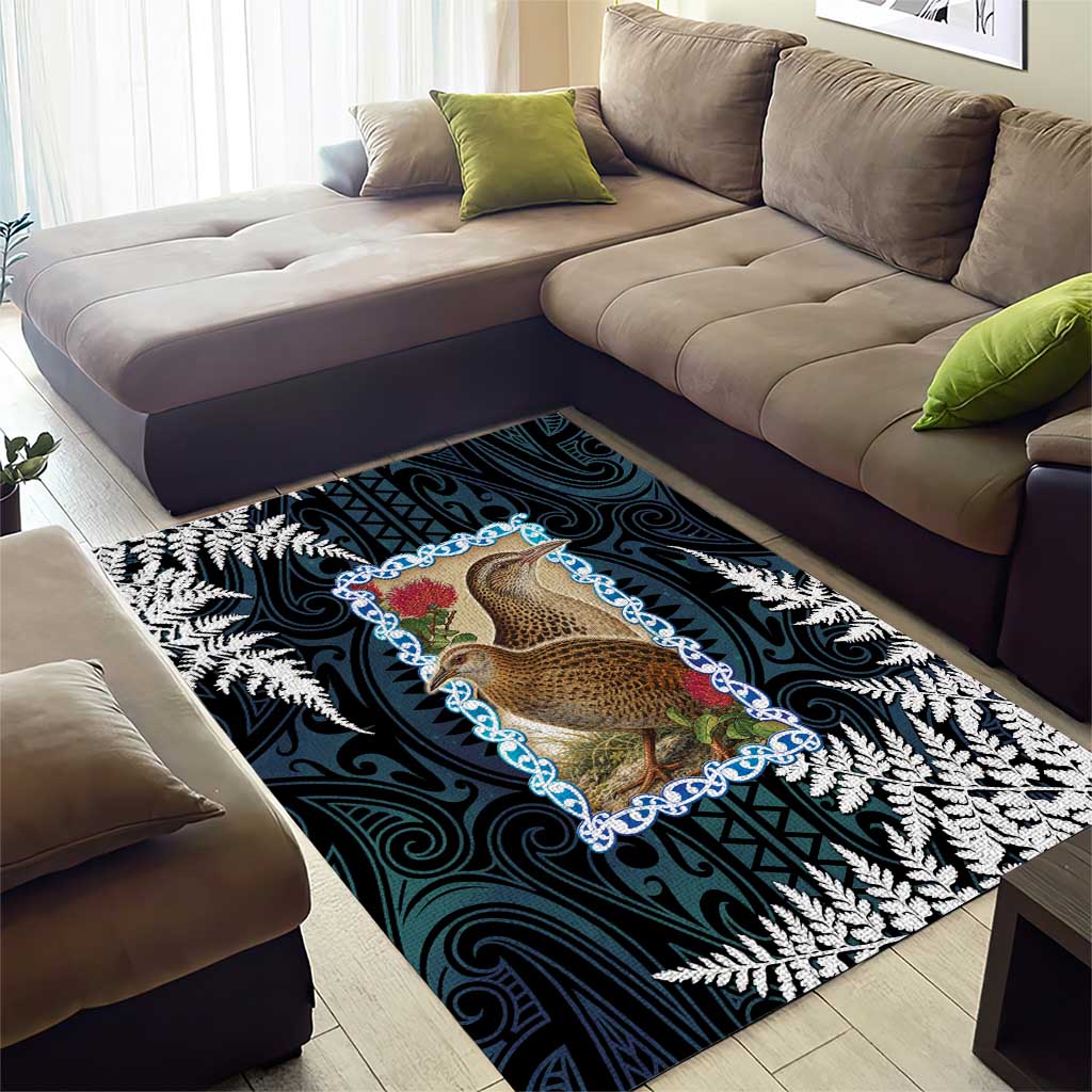 New Zealand Weka Area Rug Maori Hen Koru Pattern LT05 - Polynesian Pride