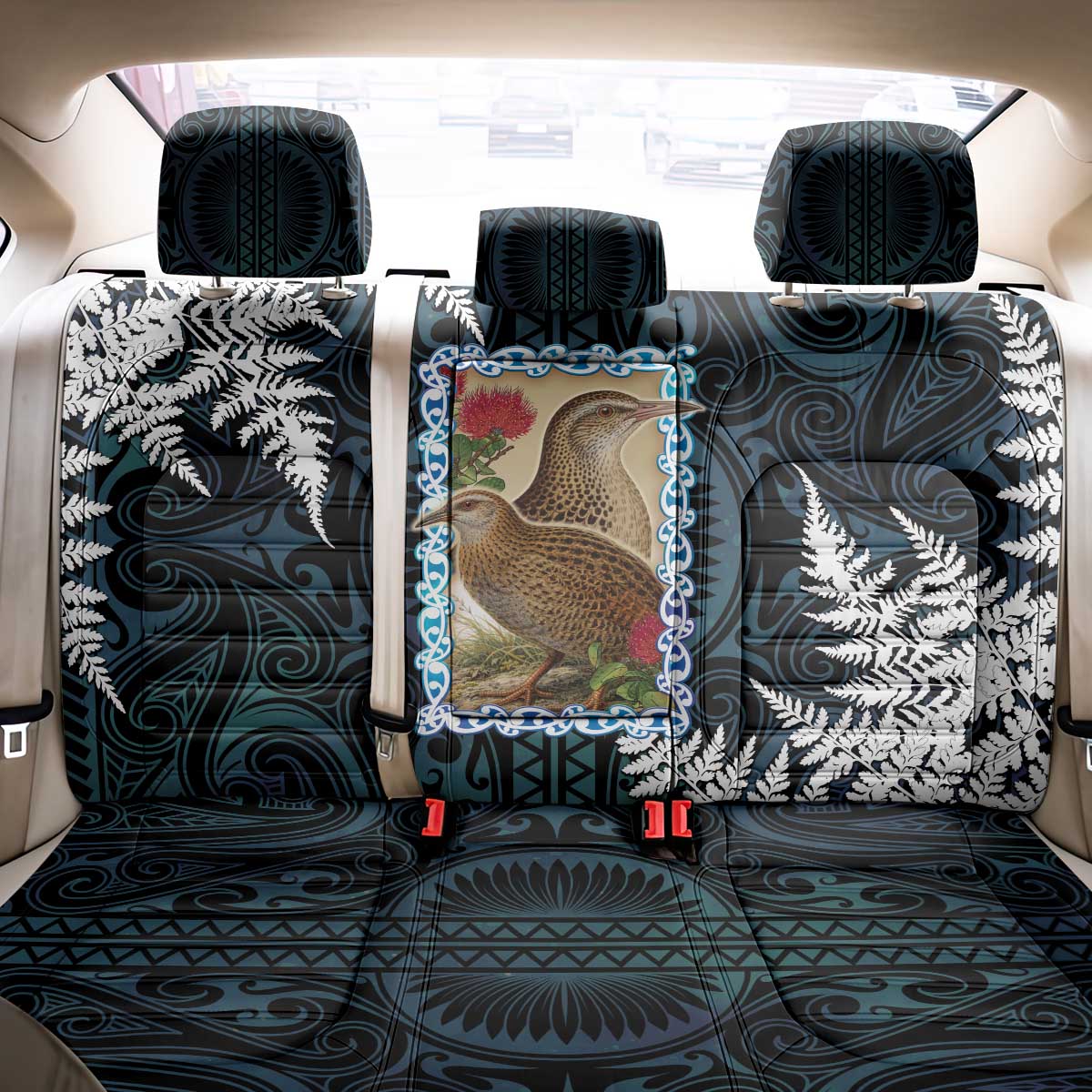 New Zealand Weka Back Car Seat Cover Maori Hen Koru Pattern LT05 - Polynesian Pride