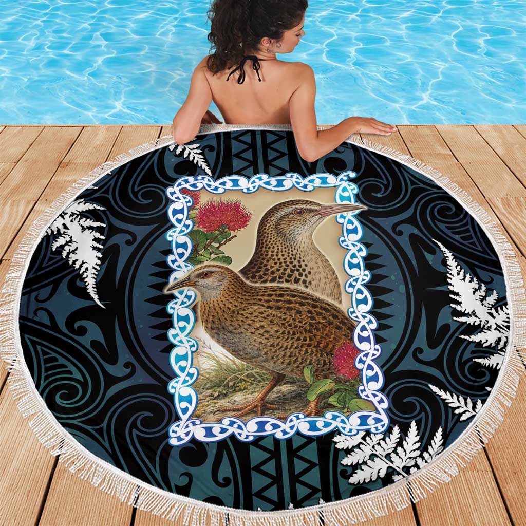 New Zealand Weka Beach Blanket Maori Hen Koru Pattern LT05 - Polynesian Pride