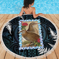 New Zealand Weka Beach Blanket Maori Hen Koru Pattern LT05 - Polynesian Pride