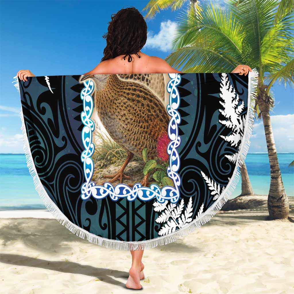 New Zealand Weka Beach Blanket Maori Hen Koru Pattern LT05 - Polynesian Pride