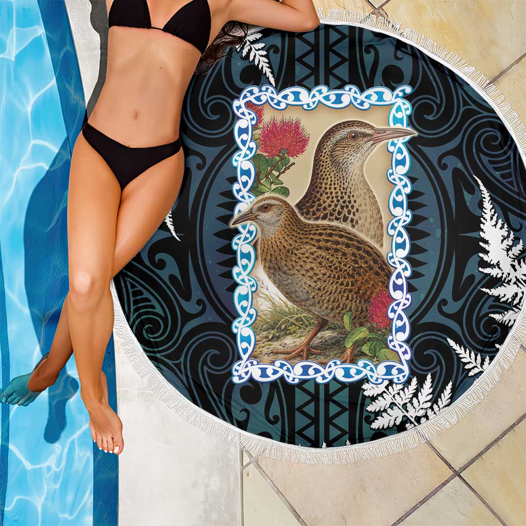New Zealand Weka Beach Blanket Maori Hen Koru Pattern LT05 - Polynesian Pride
