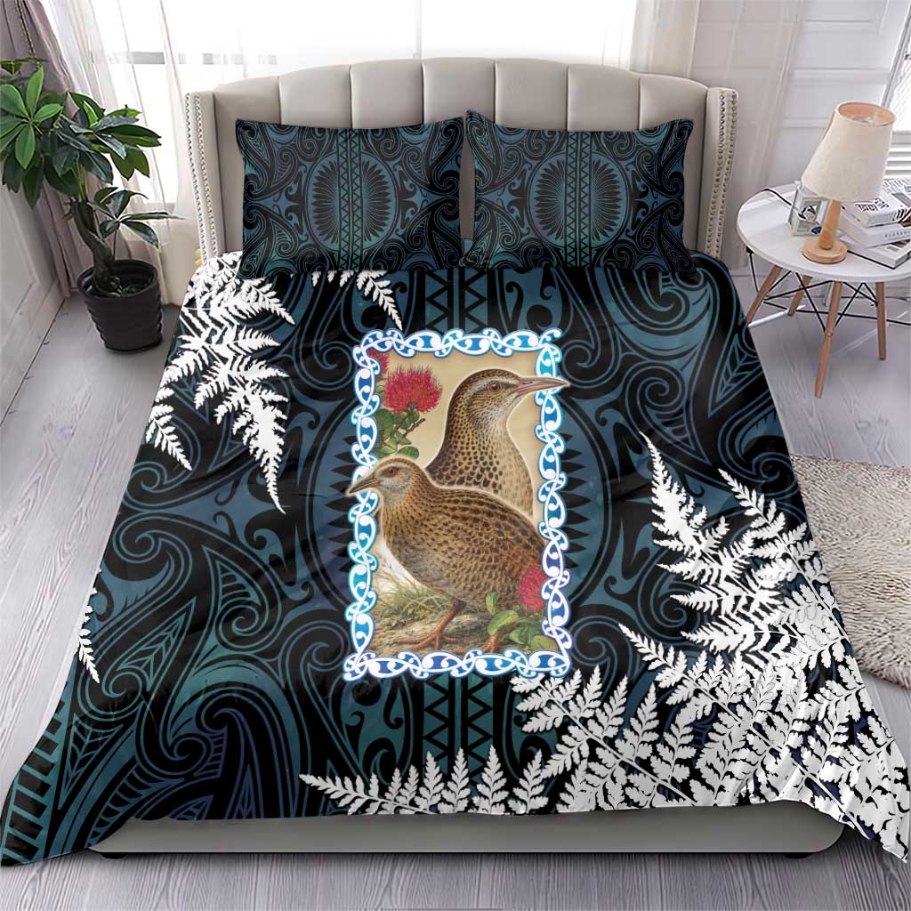 New Zealand Weka Bedding Set Maori Hen Koru Pattern LT05 - Polynesian Pride