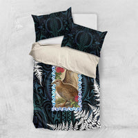 New Zealand Weka Bedding Set Maori Hen Koru Pattern LT05 US Twin 172cm x 218cm Black - Polynesian Pride