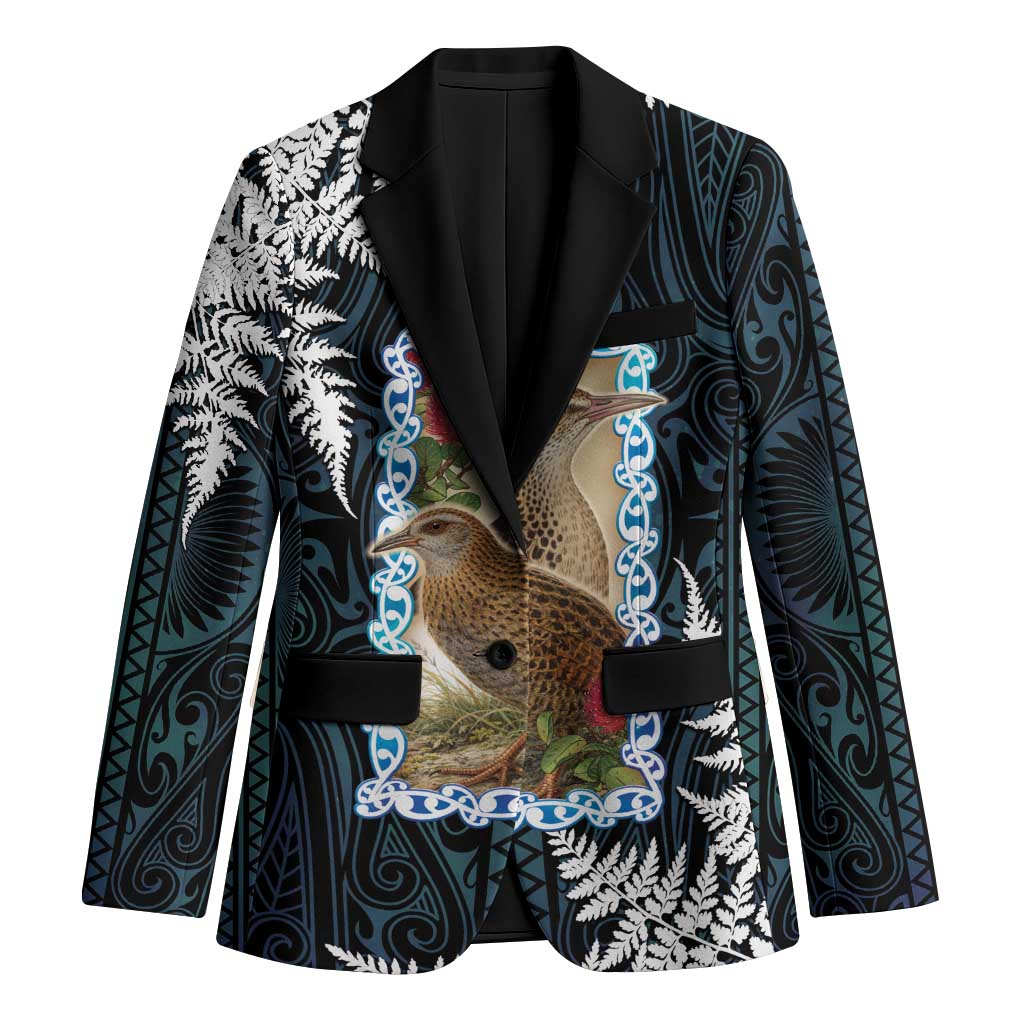 New Zealand Weka Blazer Maori Hen Koru Pattern LT05 Unisex Black - Polynesian Pride