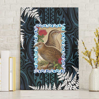 New Zealand Weka Canvas Wall Art Maori Hen Koru Pattern LT05 Without Frame Black - Polynesian Pride