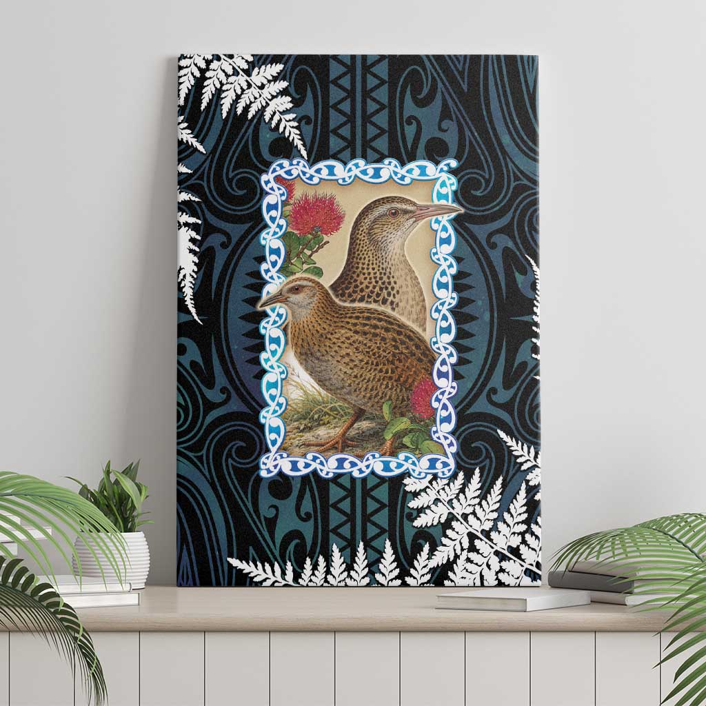 New Zealand Weka Canvas Wall Art Maori Hen Koru Pattern LT05 - Polynesian Pride