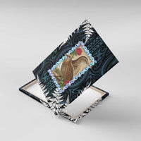 New Zealand Weka Canvas Wall Art Maori Hen Koru Pattern LT05 With Frame Black - Polynesian Pride