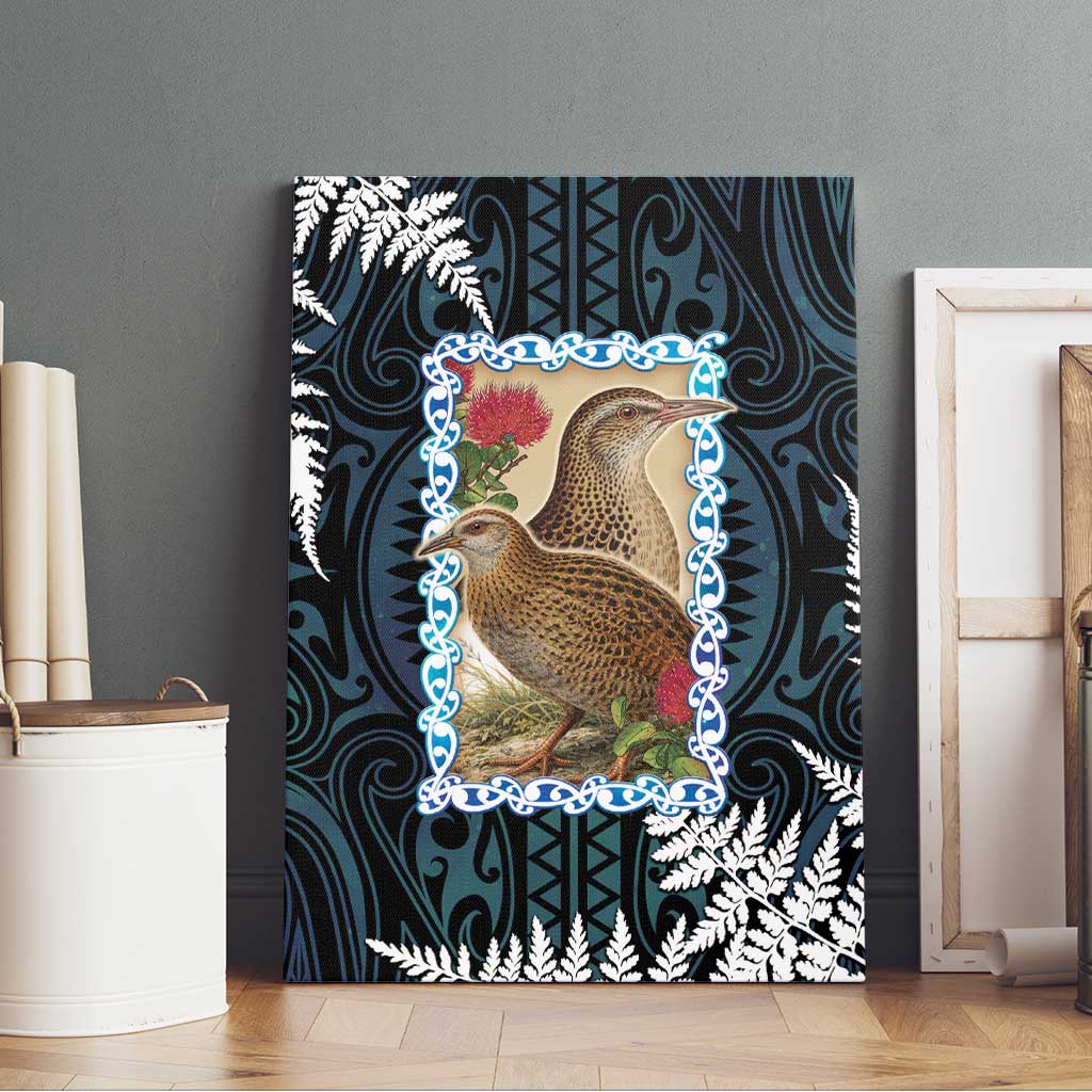 New Zealand Weka Canvas Wall Art Maori Hen Koru Pattern LT05 - Polynesian Pride