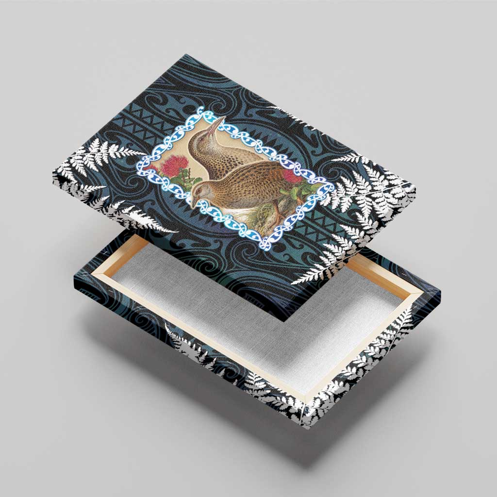 New Zealand Weka Canvas Wall Art Maori Hen Koru Pattern LT05 - Polynesian Pride