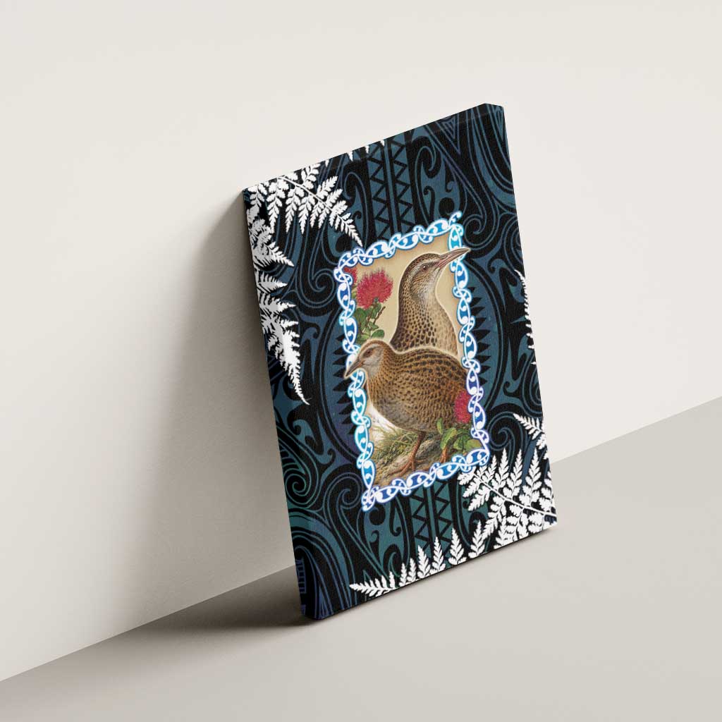 New Zealand Weka Canvas Wall Art Maori Hen Koru Pattern LT05 - Polynesian Pride