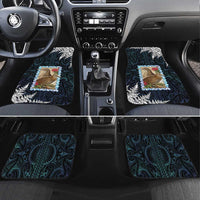 New Zealand Weka Car Mats Maori Hen Koru Pattern LT05 Set 4pcs Black - Polynesian Pride