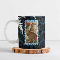 New Zealand Weka Ceramic Mug Maori Hen Koru Pattern - Polynesian Pride