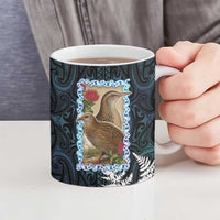 New Zealand Weka Ceramic Mug Maori Hen Koru Pattern - Polynesian Pride