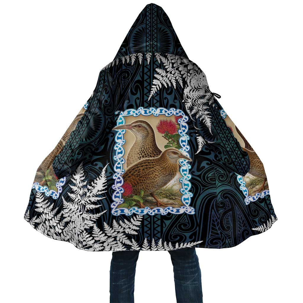 New Zealand Weka Cloak Maori Hen Koru Pattern LT05 Unisex Black - Polynesian Pride