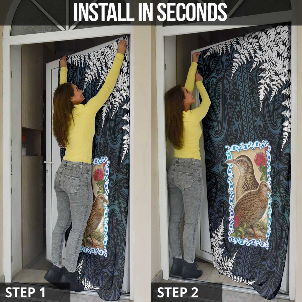 New Zealand Weka Door Cover Maori Hen Koru Pattern LT05 - Polynesian Pride
