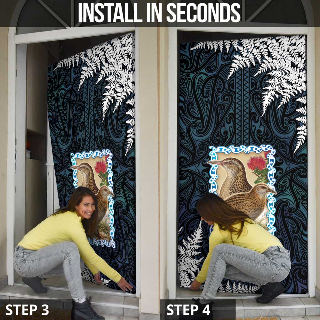 New Zealand Weka Door Cover Maori Hen Koru Pattern LT05 - Polynesian Pride