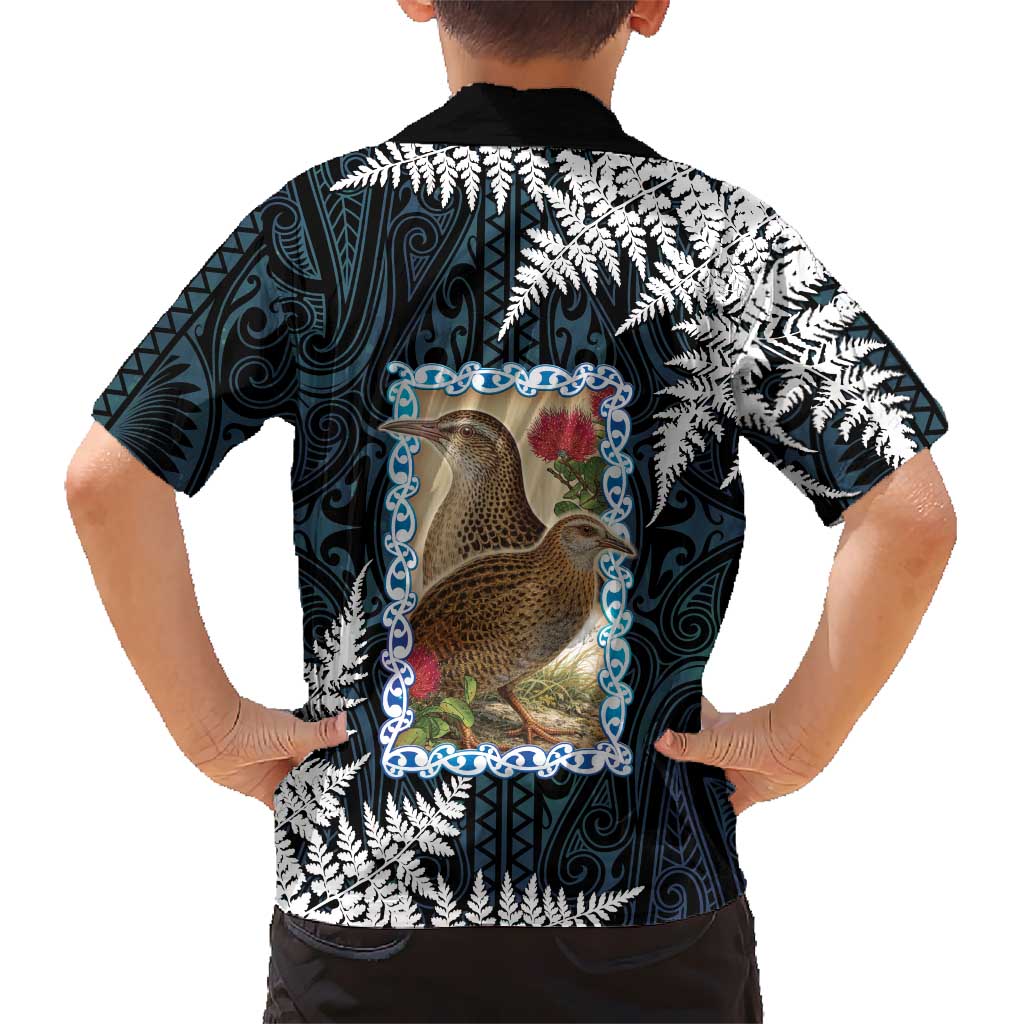 New Zealand Weka Family Matching Mermaid Dress and Hawaiian Shirt Maori Hen Koru Pattern - Polynesian Pride