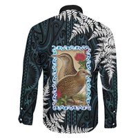 New Zealand Weka Family Matching Off The Shoulder Long Sleeve Dress and Hawaiian Shirt Maori Hen Koru Pattern