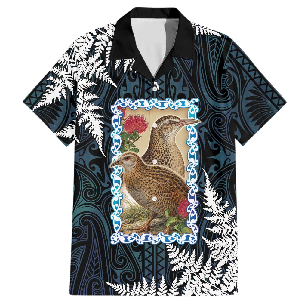 New Zealand Weka Family Matching Tank Maxi Dress and Hawaiian Shirt Maori Hen Koru Pattern