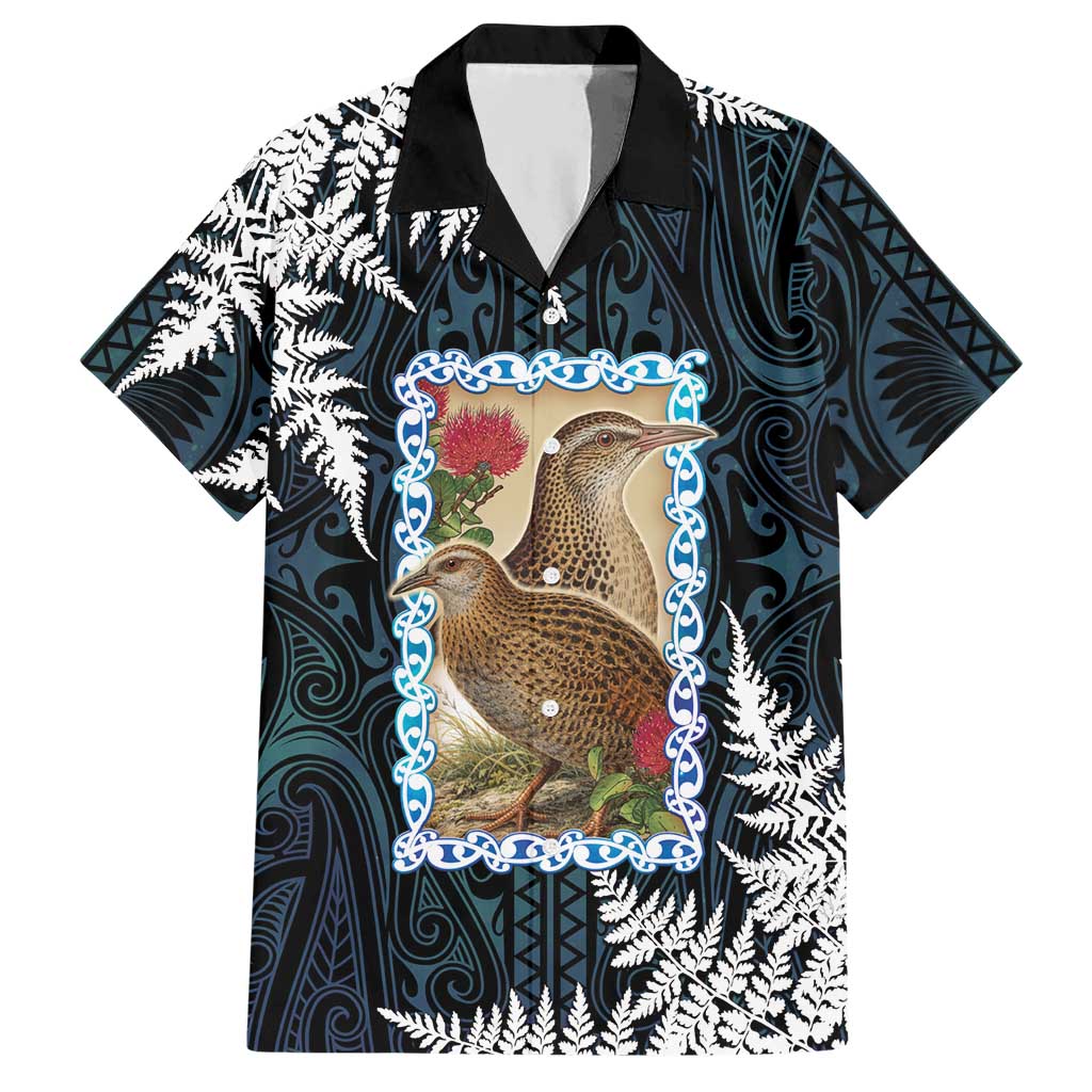 New Zealand Weka Hawaiian Shirt Maori Hen Koru Pattern LT05 Black - Polynesian Pride