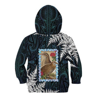 New Zealand Weka Kid Hoodie Maori Hen Koru Pattern LT05 - Polynesian Pride