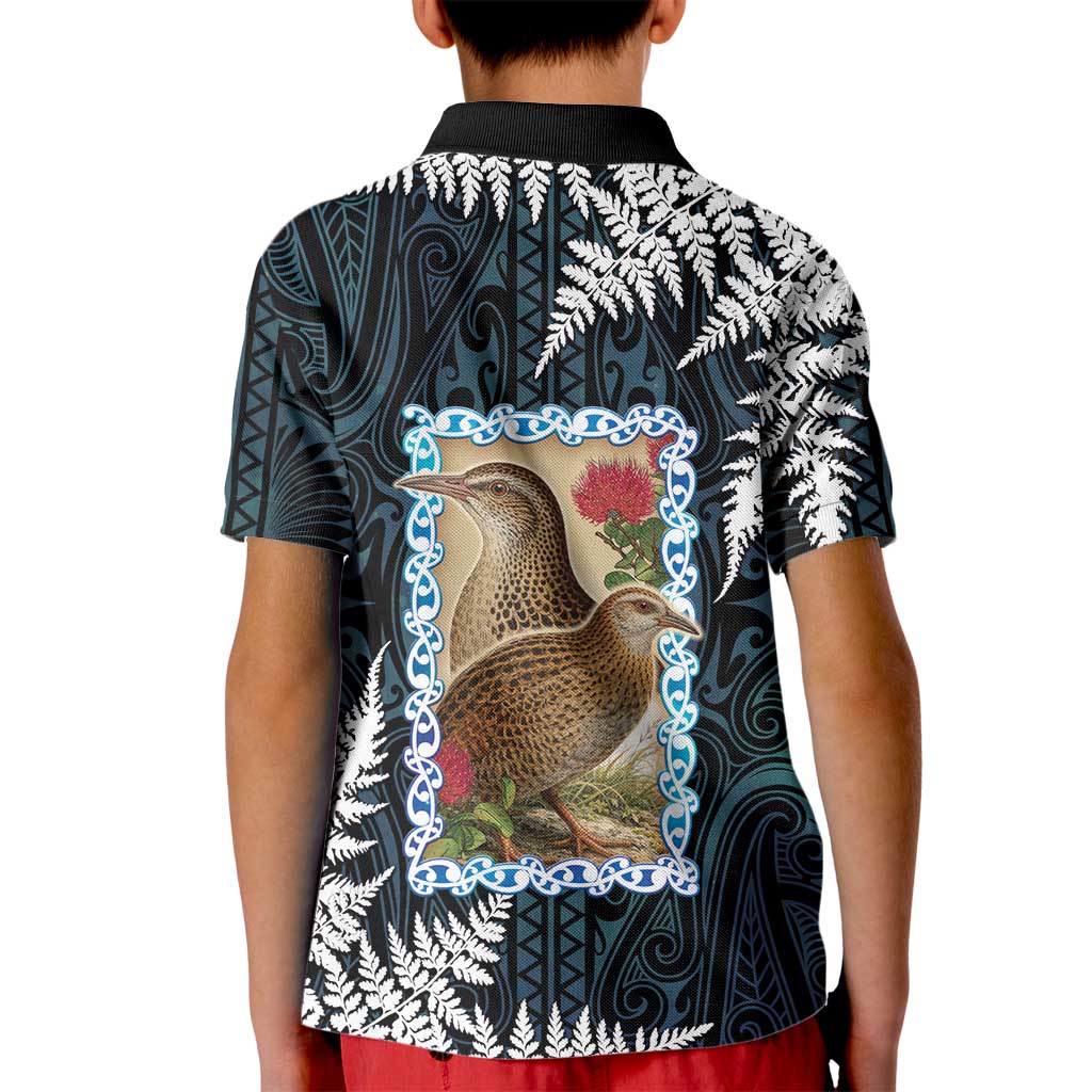 New Zealand Weka Kid Polo Shirt Maori Hen Koru Pattern LT05 - Polynesian Pride